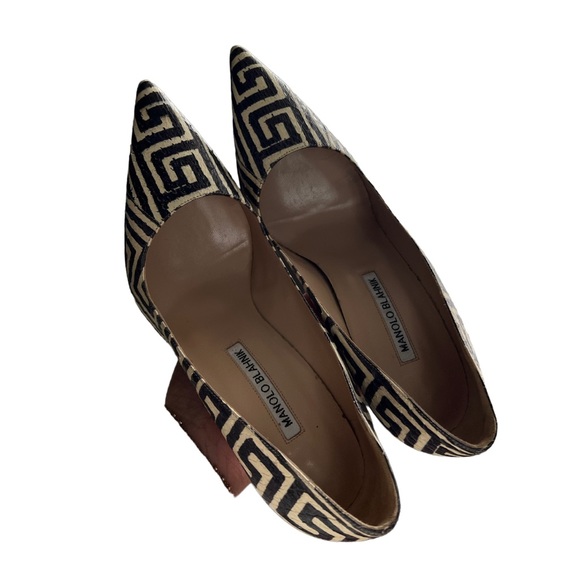 Manolo Blahnik - BB Printed Snake Pump, Black/White - Picture 2 of 9